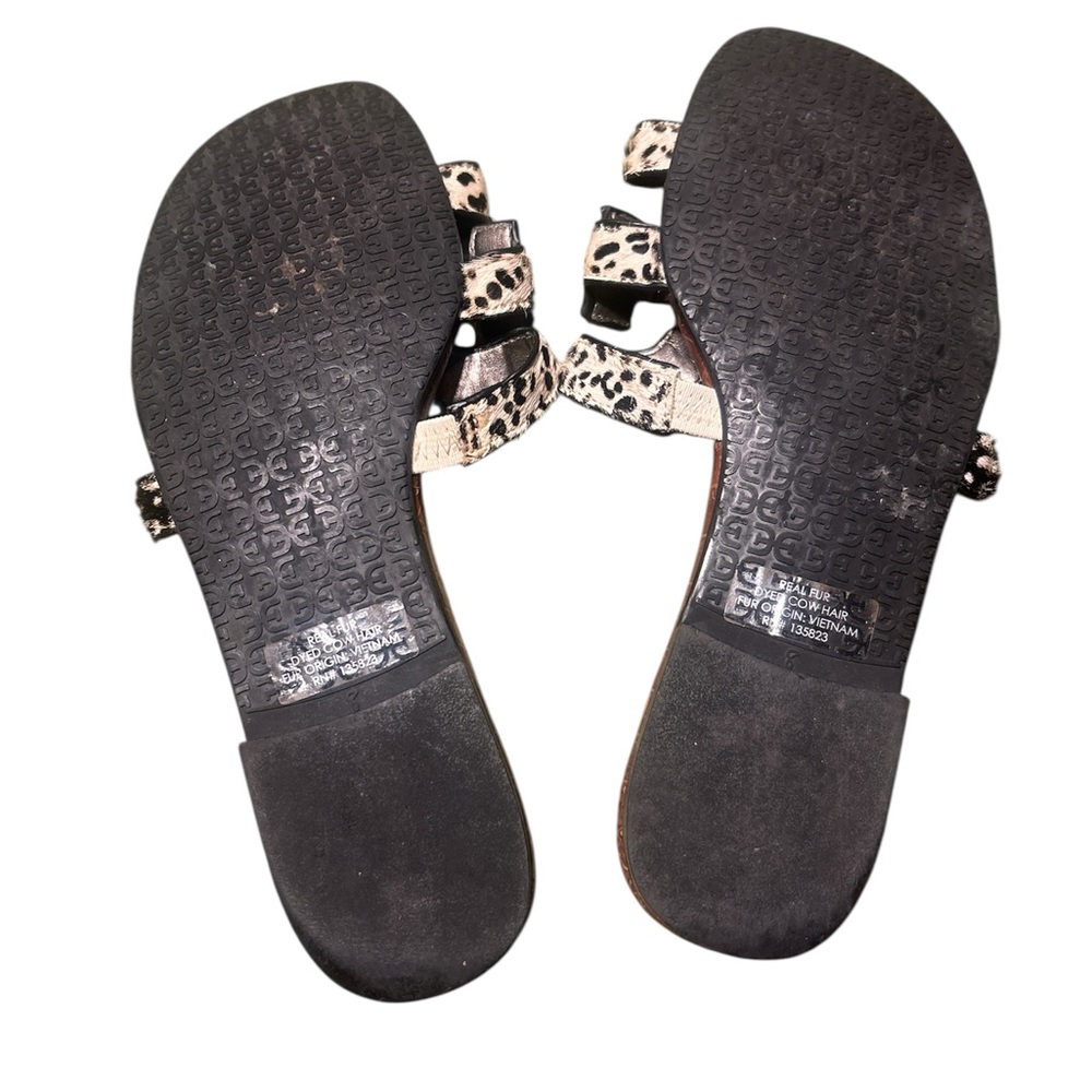 Sam Edelman Black and Brown Slide Sandals with Real Cow Fur Size 8 - Picture 4 of 6